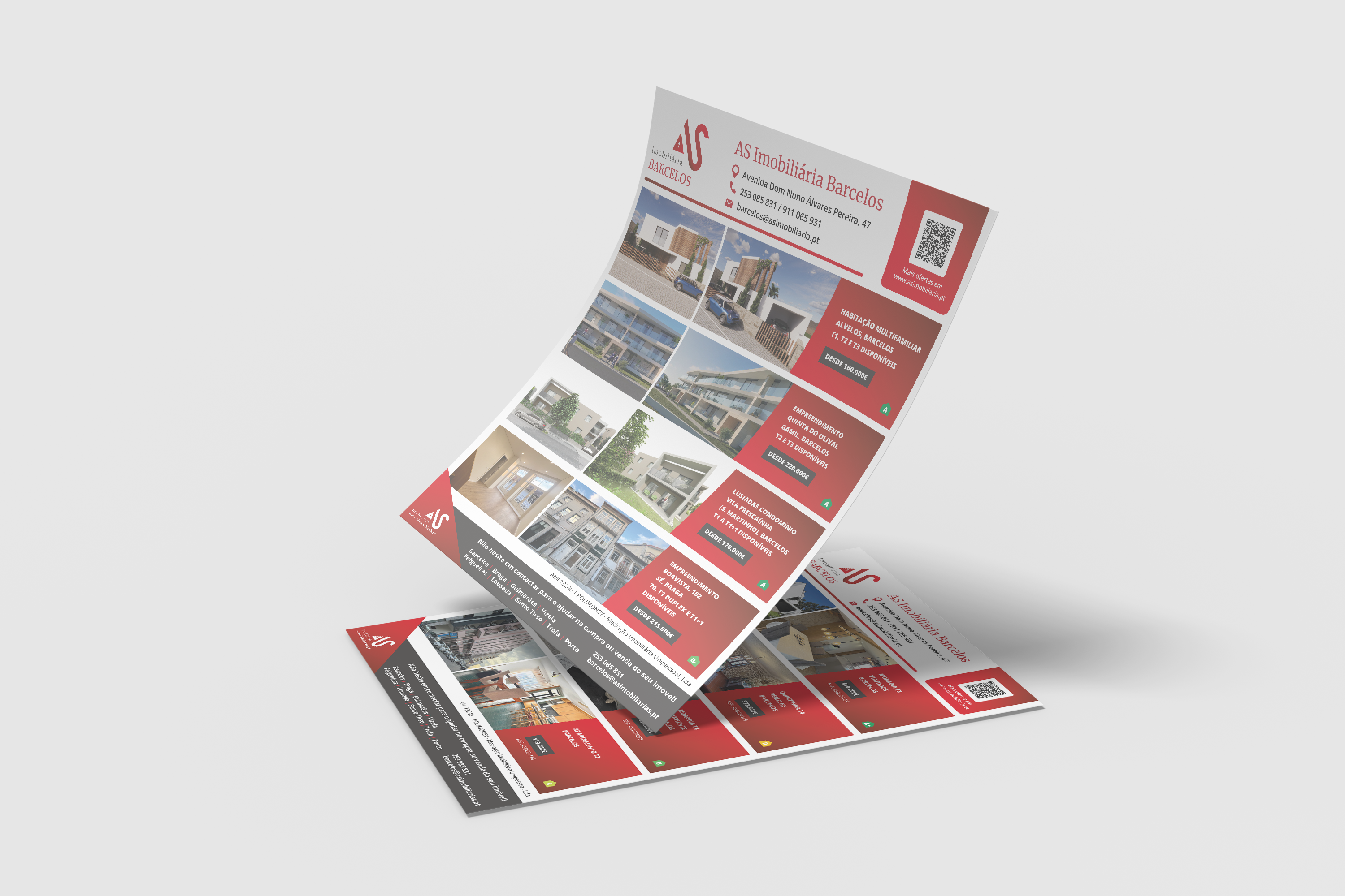 AS Imobiliária - Mockup Realista de Flyer