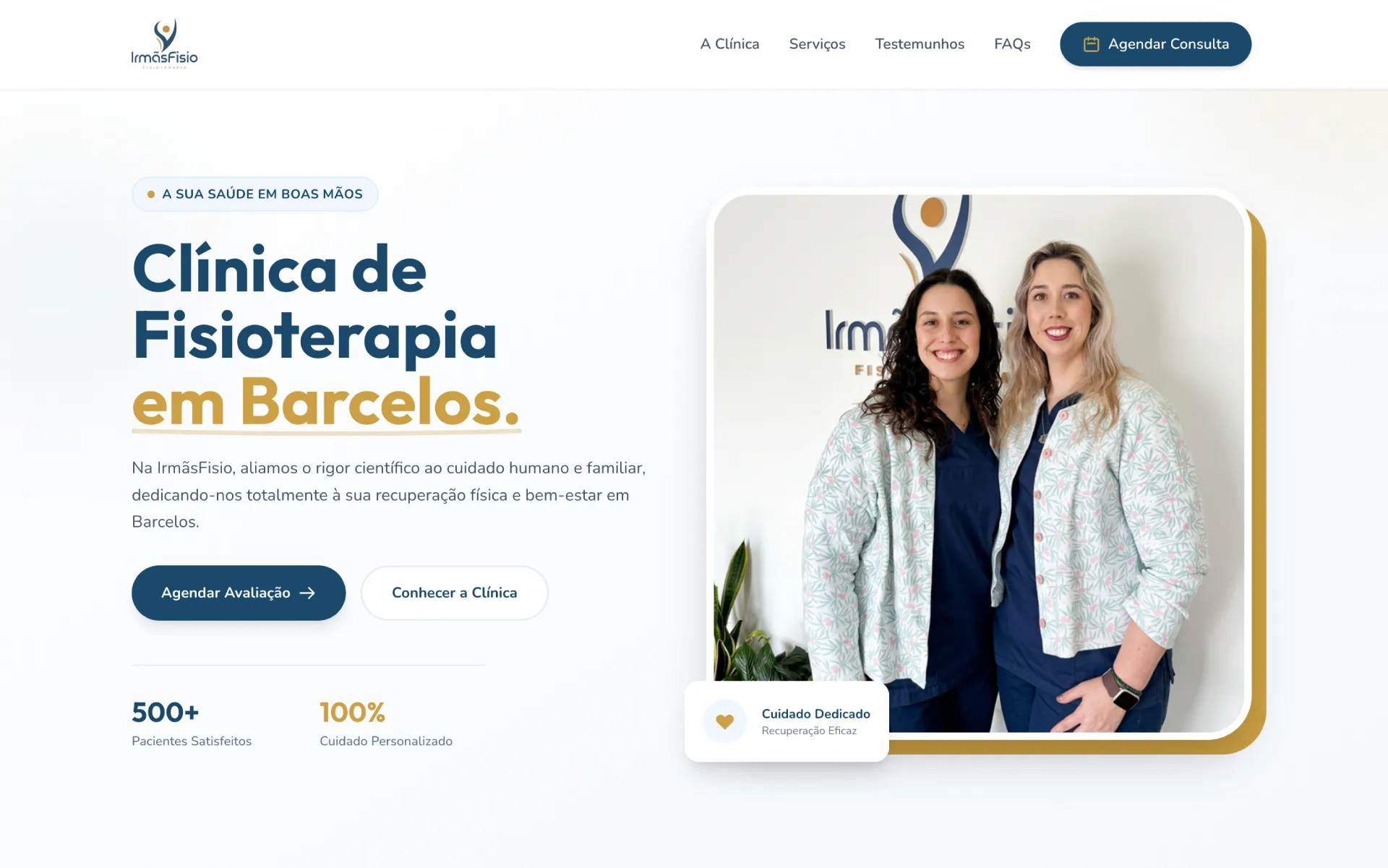 Hero section com CTA para agendamento