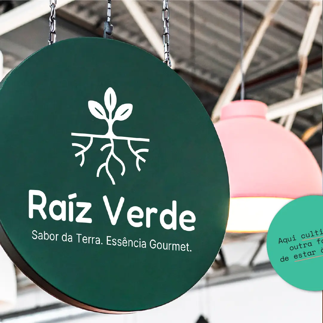 Raíz Verde - Pormenor de Design de Interiores e Marca