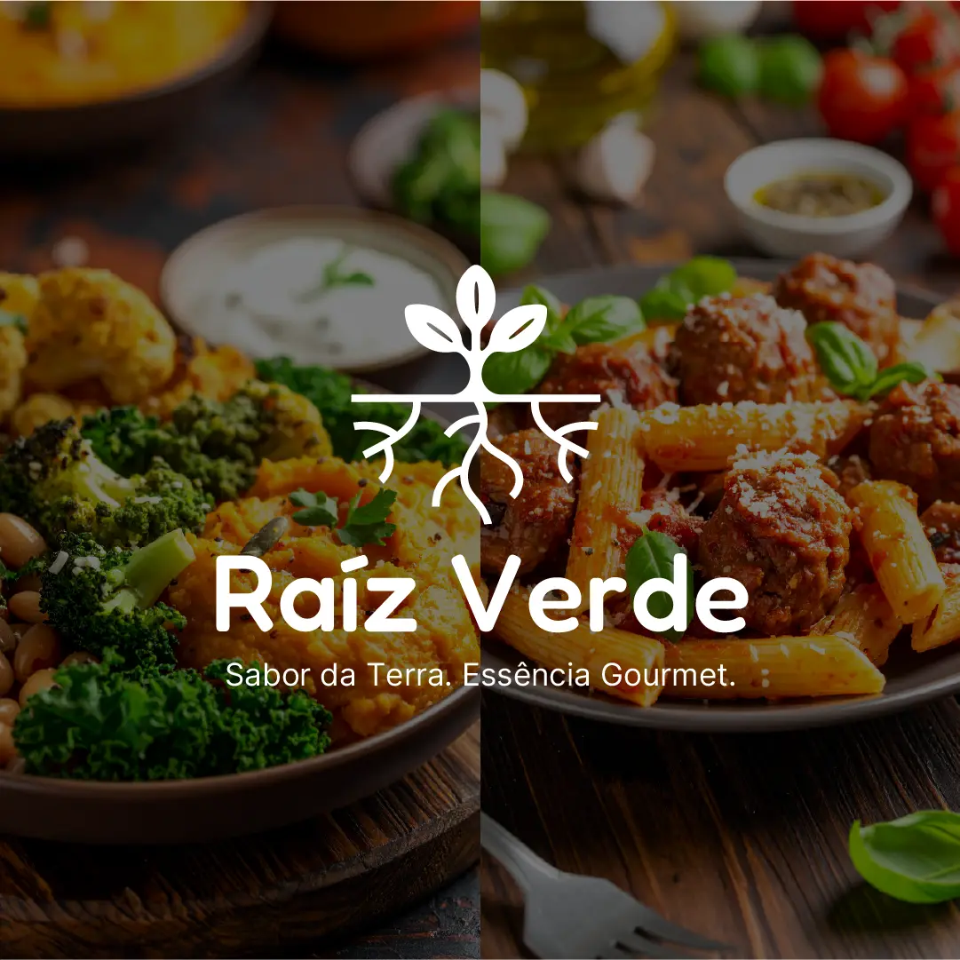 Identidade visual elegante para o restaurante vegetariano Raíz Verde - Porto