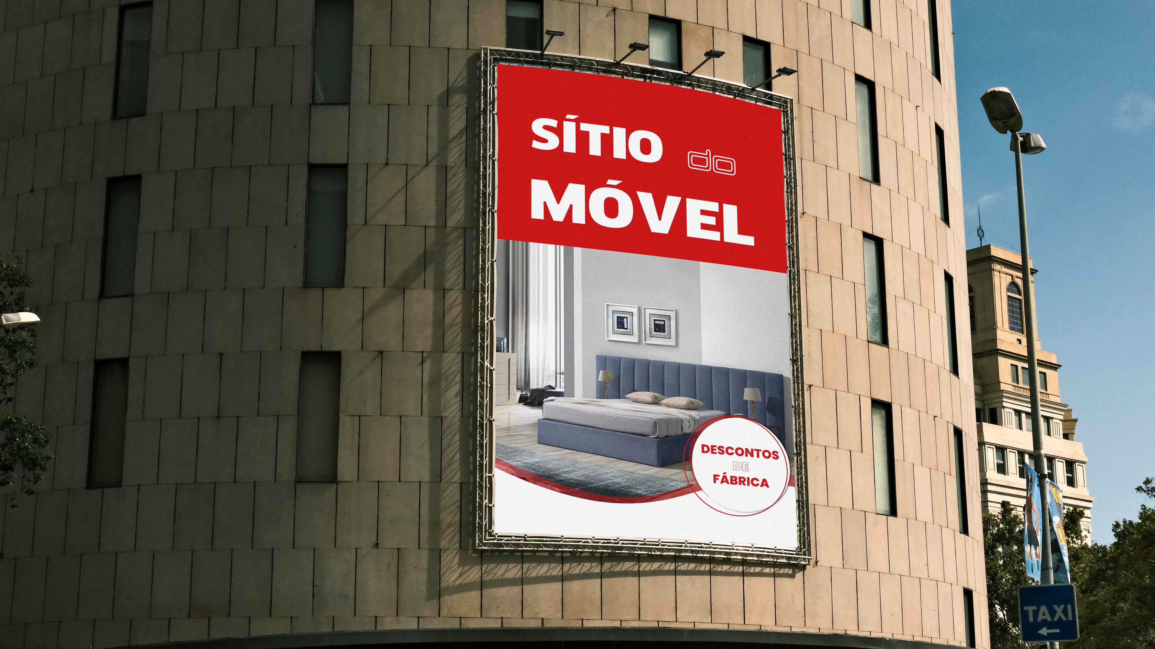 Design de outdoor publicitário de grande formato para Sítio do Móvel - Publicidade e Marketing